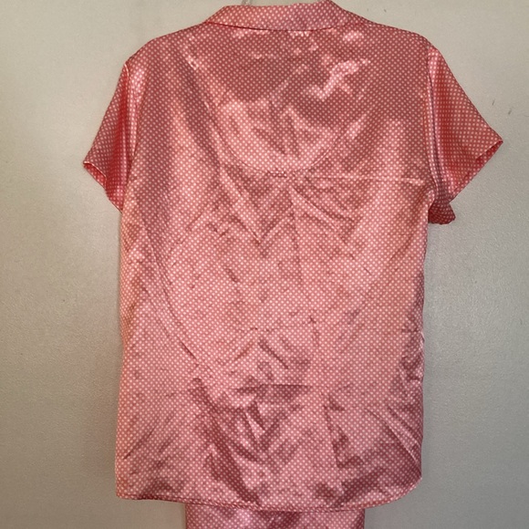❗️SALE❗️Adonna Polka Dot Vintage Silky Pajama Set Women’s Large Peach Color EUC - Picture 10 of 16